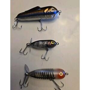 Vintage Heddon LURES, torpedo, Baby Torpedo, Xps Floating -Lor Of 3 Great Shape